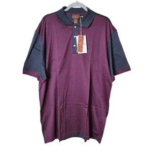 Red X Jacket PikWakWad mad in Italy polo golf Shirt maroon RARE %100 cotton XL